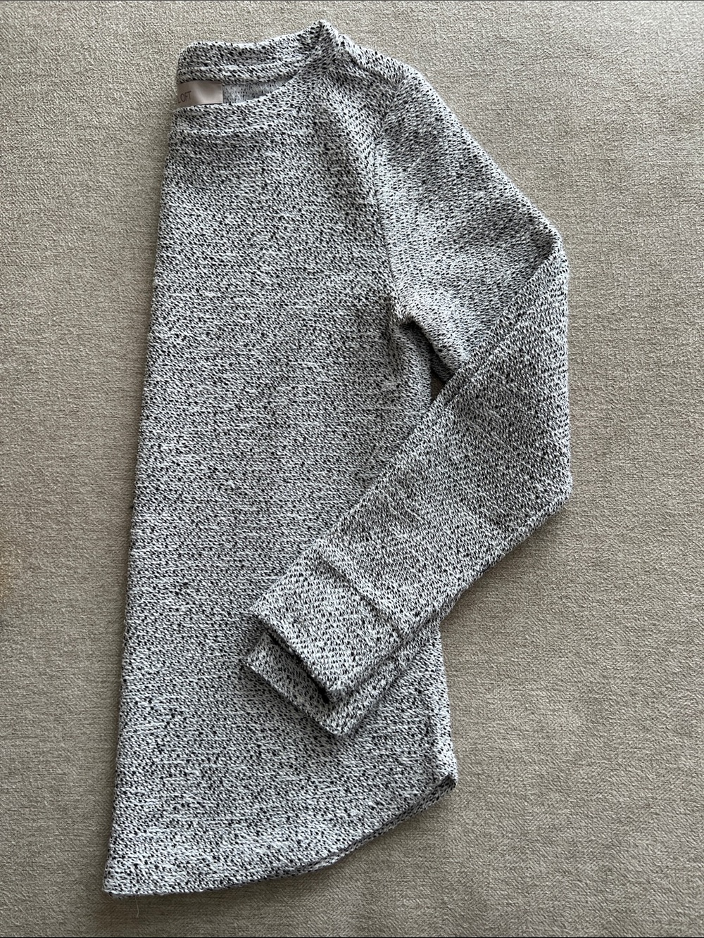 LOFT Marbled Black and White Crewneck Long Sleeve Sweater - Picture 10 of 10